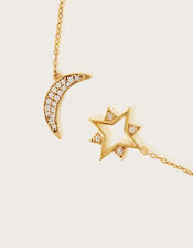 Moon and Star Drop Earrings, , large