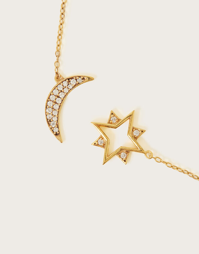 Moon and Star Drop Earrings, , large