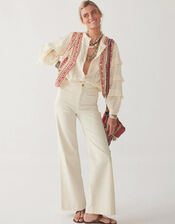 Maison Hotel Dobby Frill Blouse, Ivory (IVORY), large
