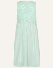 Betsy Sequin Scallop Dress, Green (MINT), large