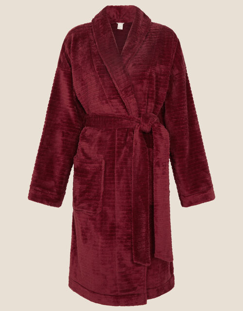 Textured Fluffy Robe, Red (RED), large