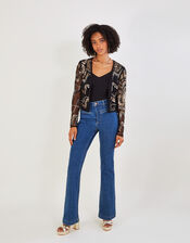Finnley Embellished Jacket in Recycled Polyester, Black (BLACK), large