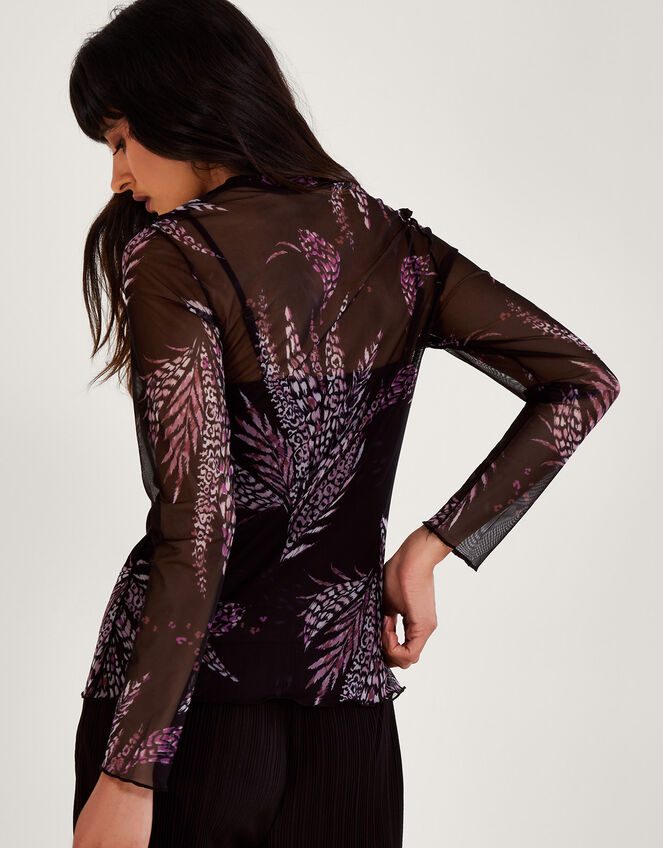 Print Mesh Top, Black (BLACK), large