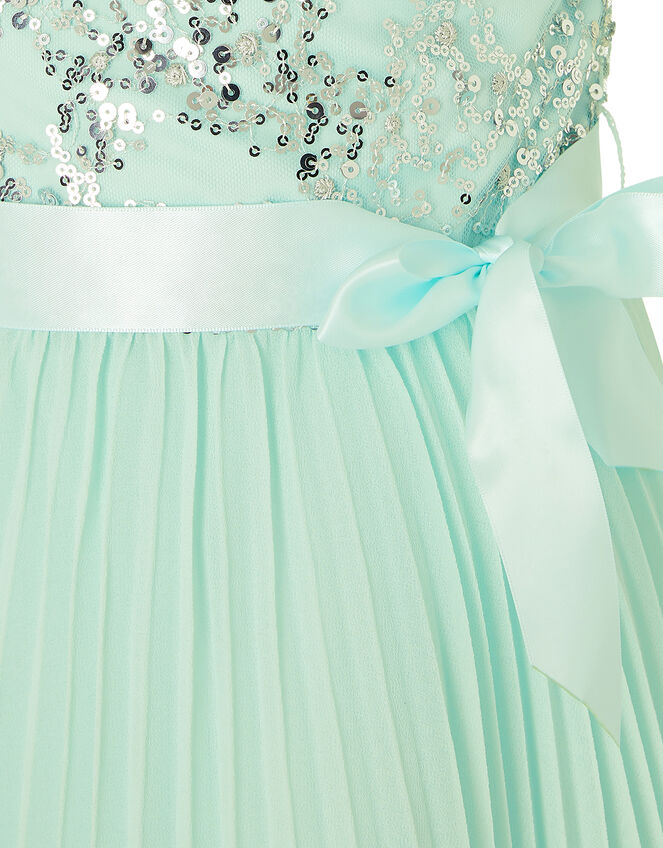 Bellissia Sequin Pleated Dress , Green (MINT), large