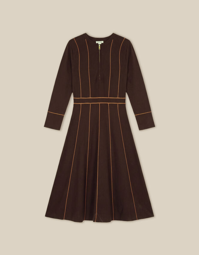 Zola Stripe Knit Midi Dress, Brown (CHOCOLATE), large