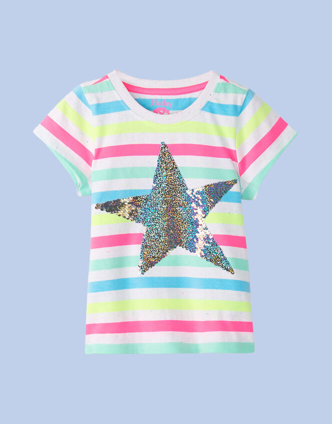 Hatley Stripe Star T-Shirt, White (WHITE), large