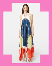 Scotch & Soda Foulard Abstract Halter Midi Dress, Multi (MULTI), large