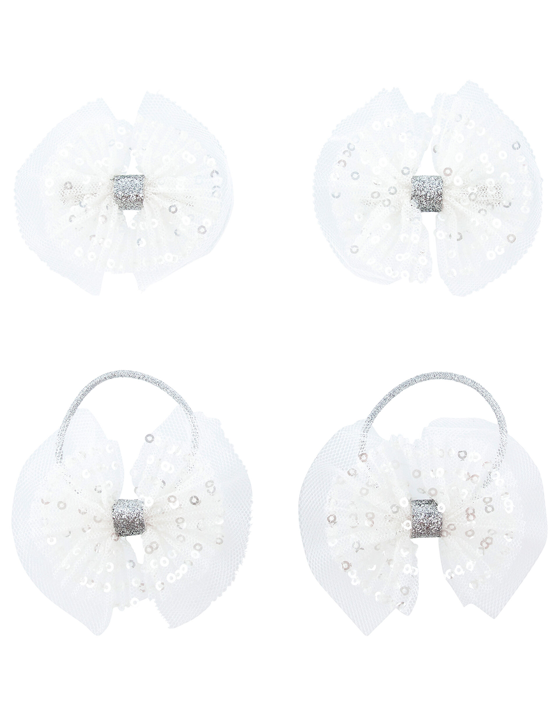 Sequin Ruffle Bow Hair Accessory Set, , large