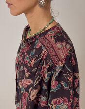 Maison Hotel Luna Paisley Print Blouse, Black (BLACK), large