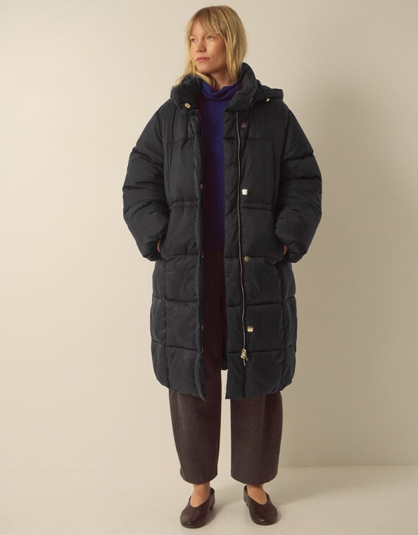 Nuala Padded Mid Length Coat, Black (BLACK), large