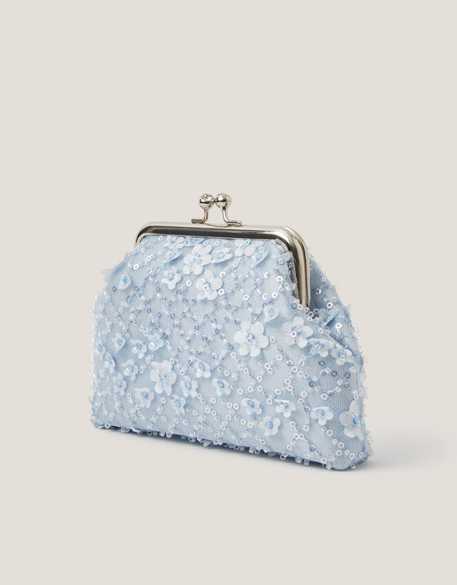 Taylor Beaded Clip Frame Bag, Blue (BLUE), large