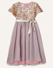 Truth Cape Sleeve Dress , Pink (DUSKY PINK), large