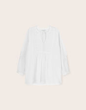 East Alva Hand-Chikankari Embroidered Top, White (WHITE), large