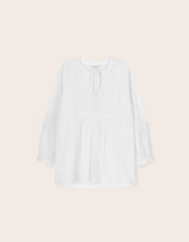 East Alva Hand-Chikankari Embroidered Top, White (WHITE), large