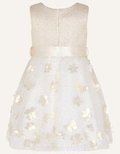 Baby Thalia Jacquard 3D Petal Dress, Ivory (IVORY), large
