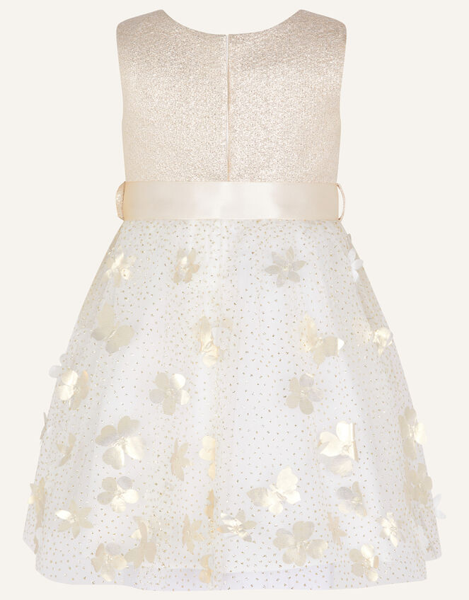 Baby Thalia Jacquard 3D Petal Dress, Ivory (IVORY), large