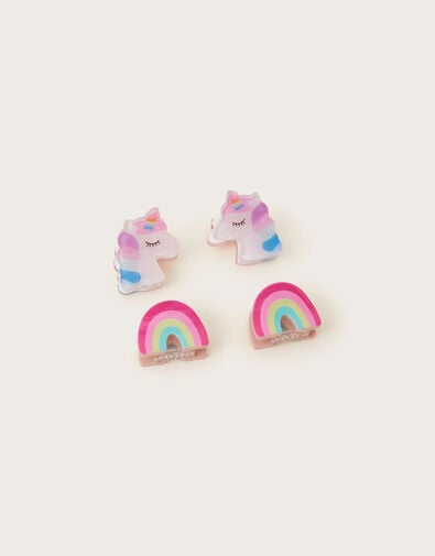 4-Pack Unicorn Rainbow Claw Clips, , large