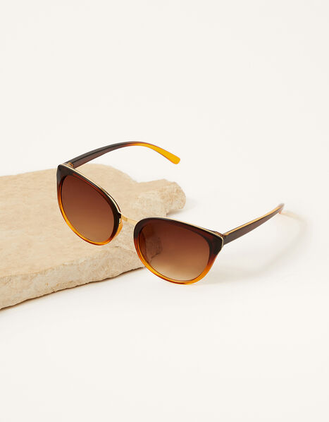 Perla Preppy Sunglasses Brown, Brown (BROWN), large