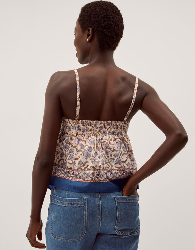 Ari Floral Scarf Bandeau Top Blue