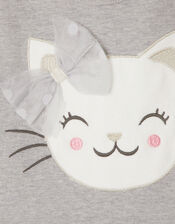 Baby Cat Sweat Disco Dress, Grey (GREY), large