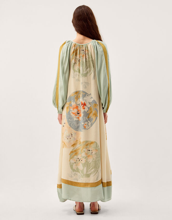 Clemence Amelie Floral Dobby Midi Dress, Cream (CREAM), large