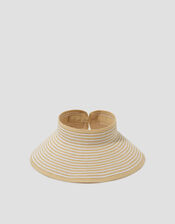 Jodi Packable Stripe Visor Hat, , large