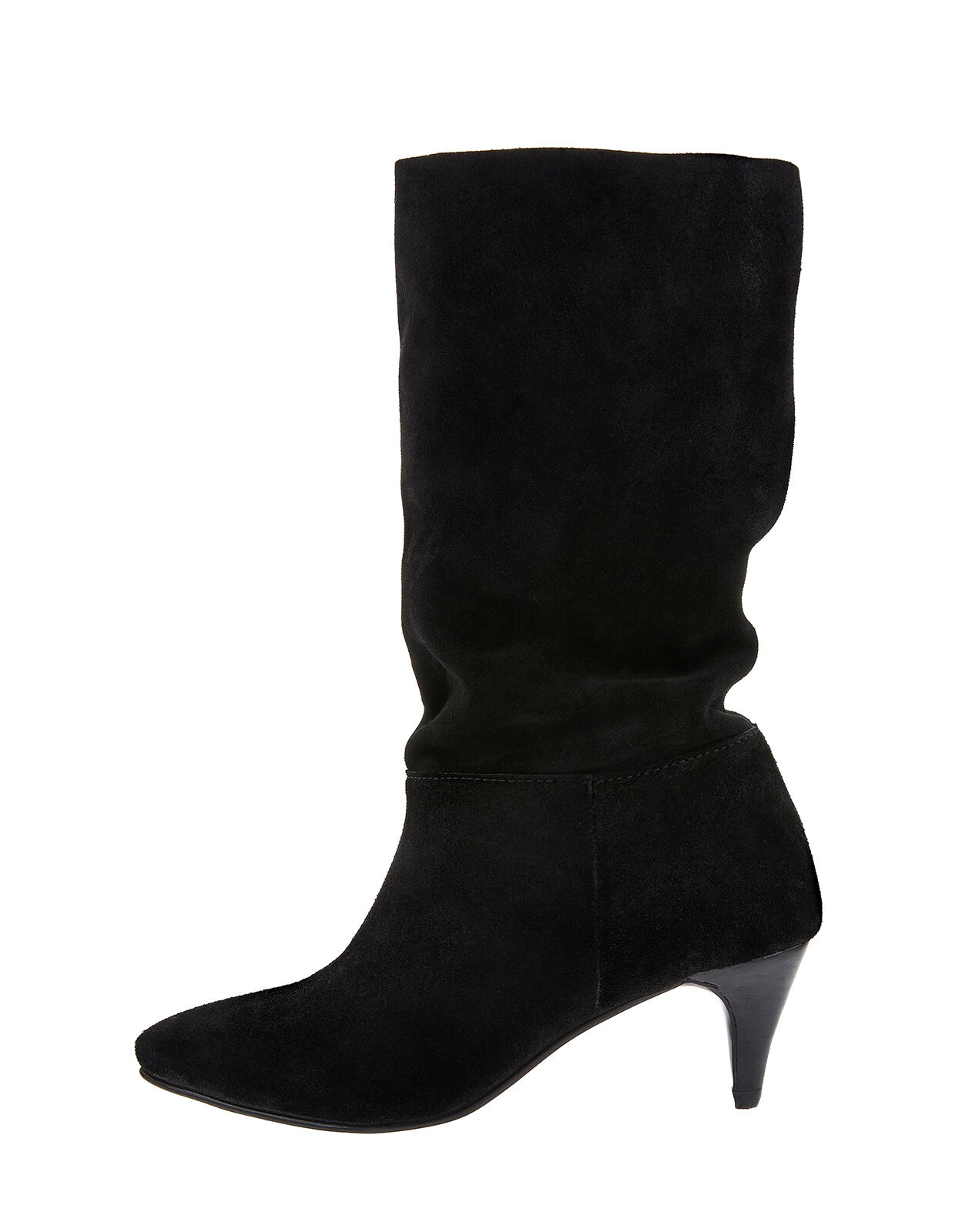 suede slouch boots black