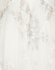 Embroidered Sequin Dress, Ivory (IVORY), large