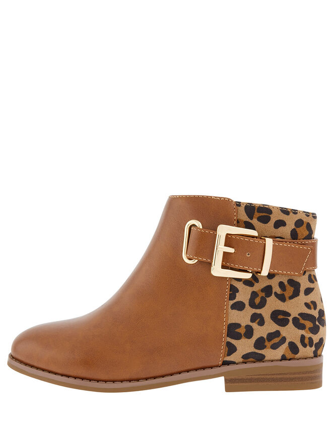Mollie Leopard Ankle Boots, Tan (TAN), large