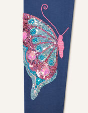 Sequin Butterfly Leggings, Blue (BLUE), large
