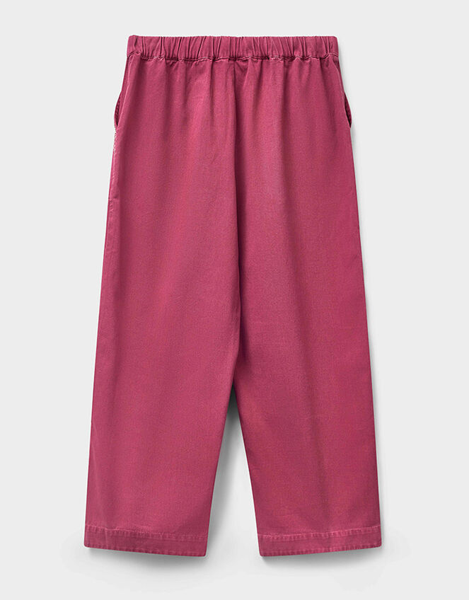 East Della Wide Leg Cotton Twill Trousers, Pink (PINK), large