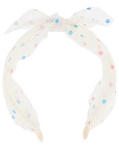 Rainbow Spot Knot Headband, , large