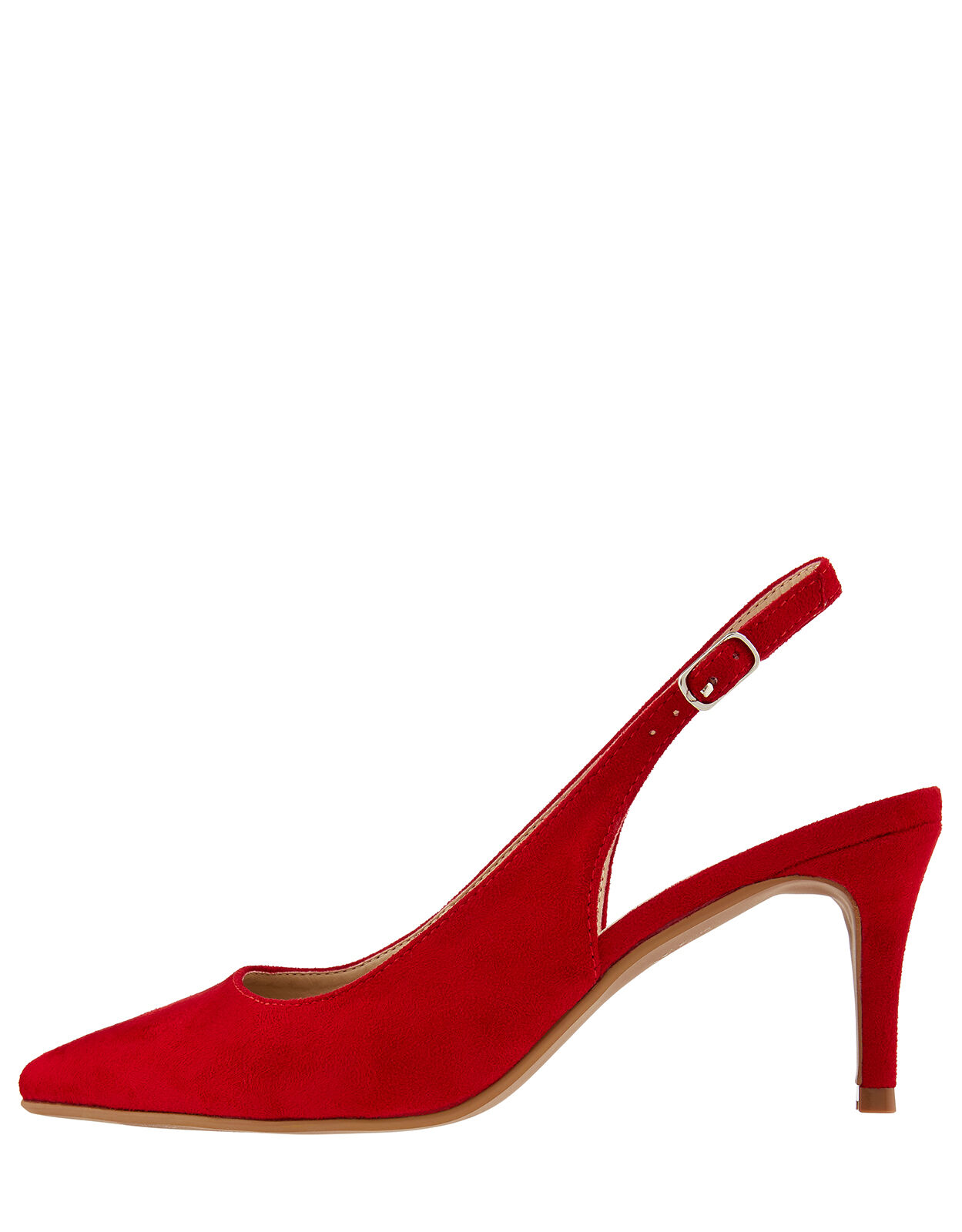 Red suede slingback shoes online