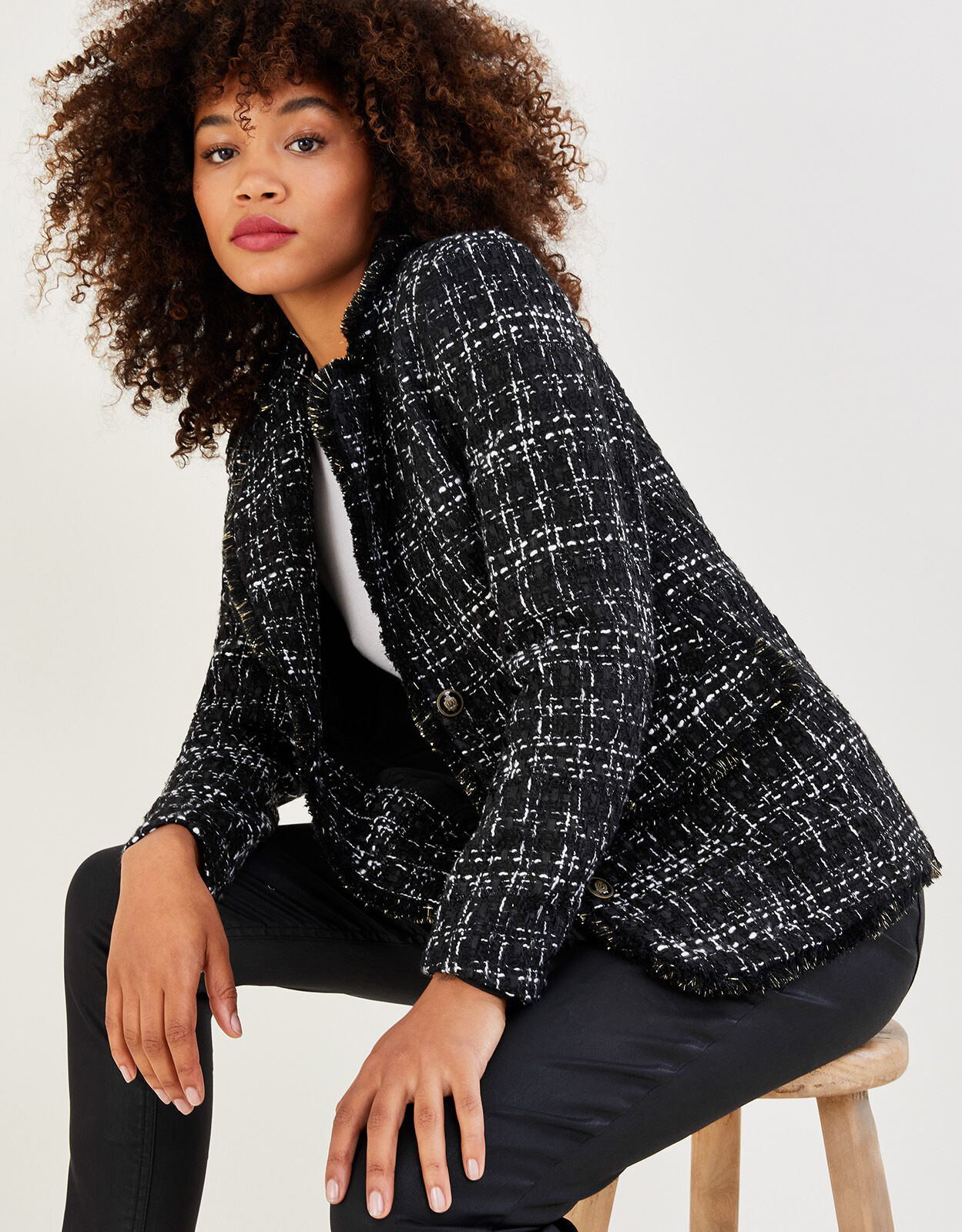 Ladies textured clearance blazer