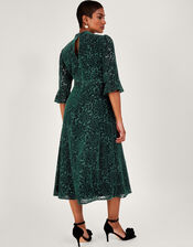 Fleur Devore Midi Dress, Teal (TEAL), large