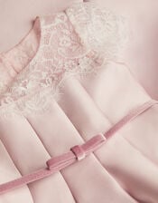 Angelina Lace Satin Party Dress, Pink (DUSKY PINK), large