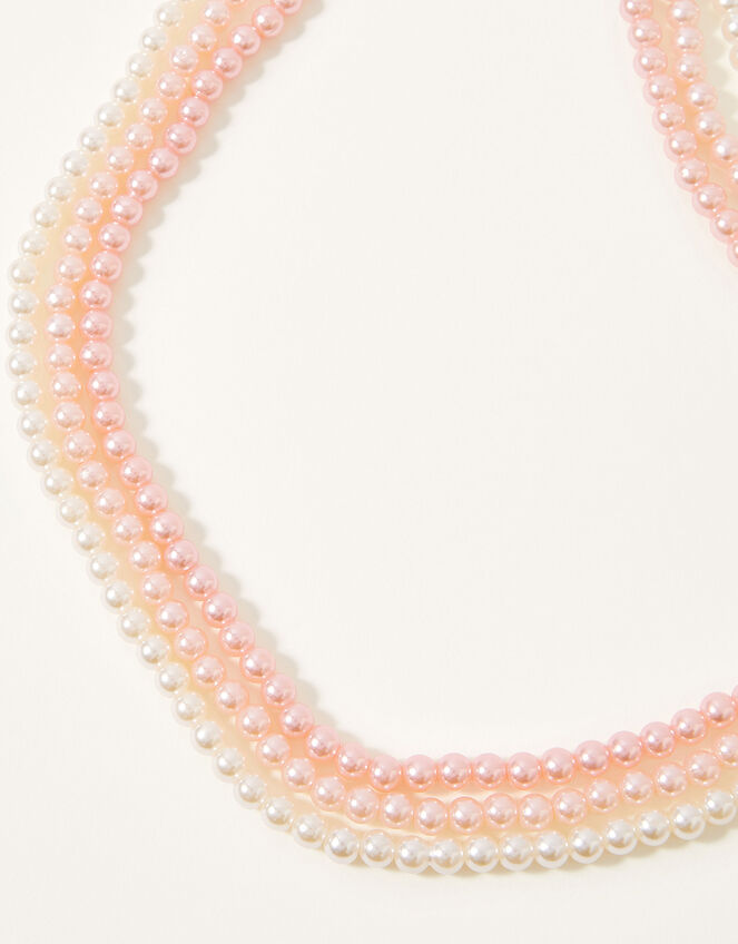 Ombre Pearl Multirow Necklace, , large