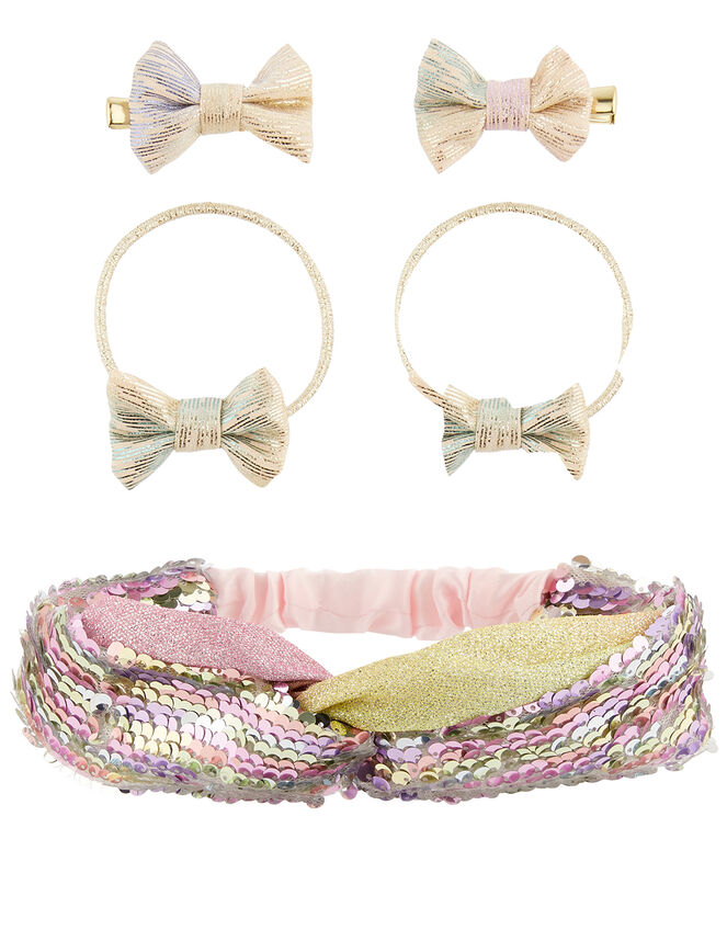  Rainbow Shimmer Hair Accessory Set, , large