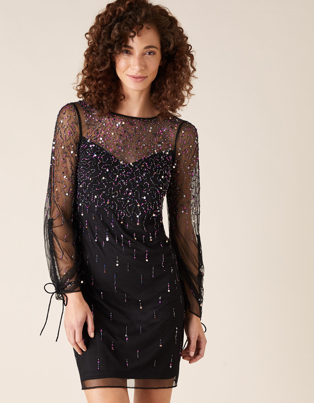 Black sparkly top tunic dress