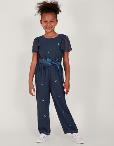 Scatter Sequin Party Jumpsuit, Blue (NAVY), large
