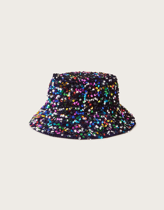 Sequin Bucket Hat, Blue (NAVY), large