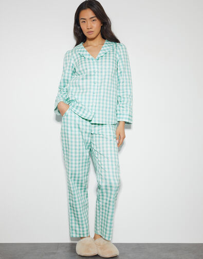 Clementine Gingham Pyjama Set, Teal (TEAL), large