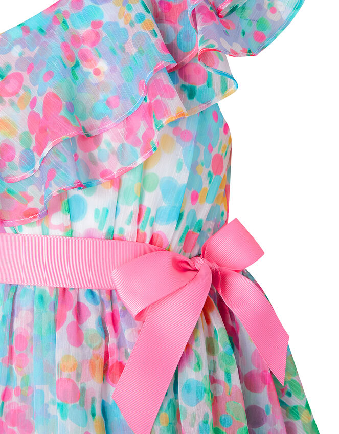 Nancy Floral Asymmetric Frill Dress, Multi (MULTI), large