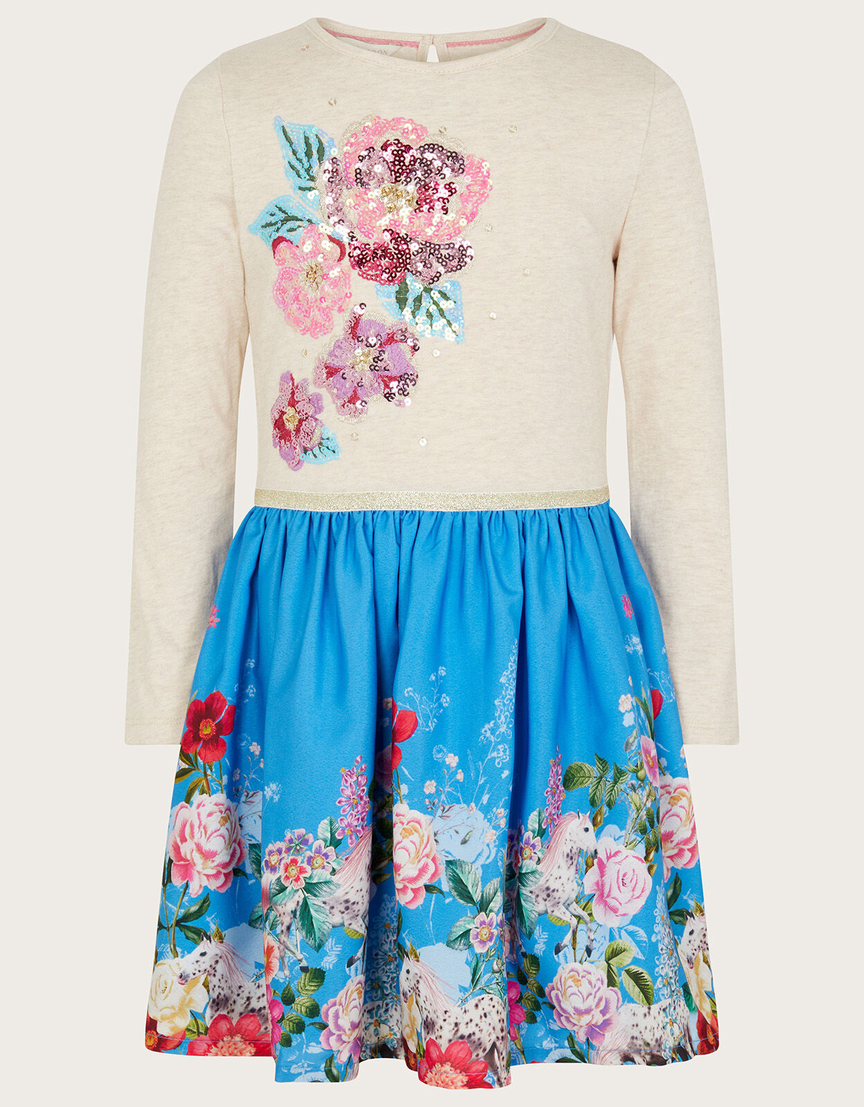 Floral Horse 2 in 1 Dress Blue