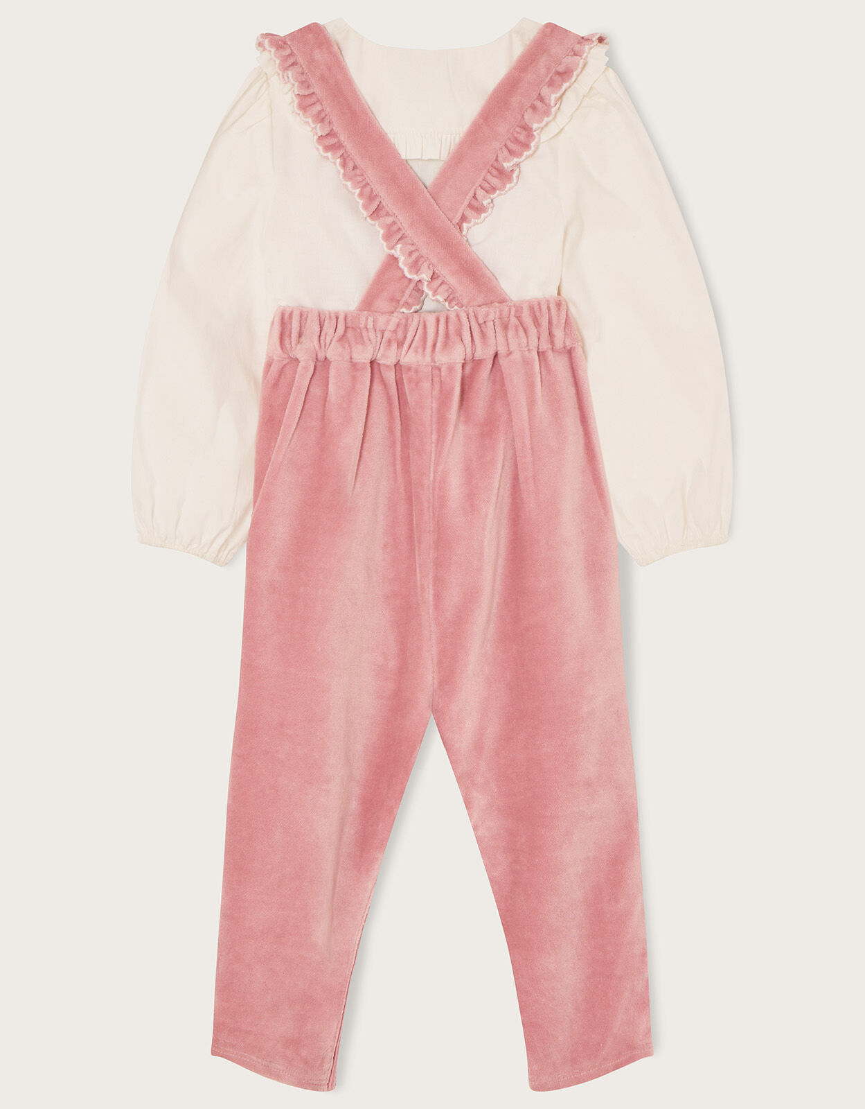Baby Velour Jumpsuit and Blouse Pink