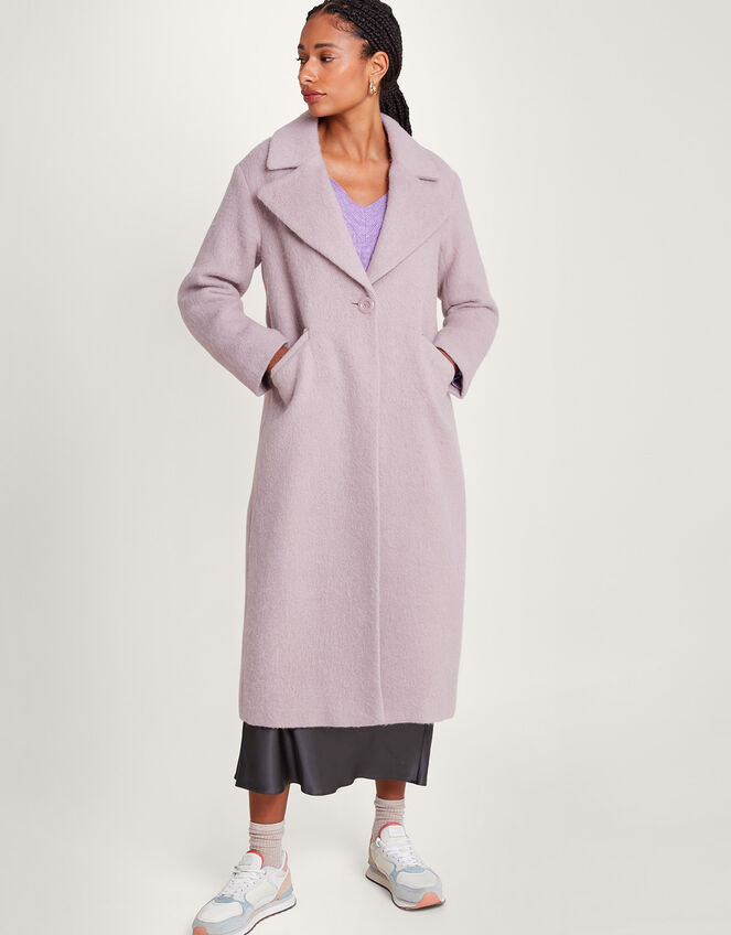 Jenny Brushed Wool Smart Coat, Pink (PINK), large