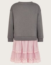 2-in-1 Swan Jumper Dress, Grey (GREY), large