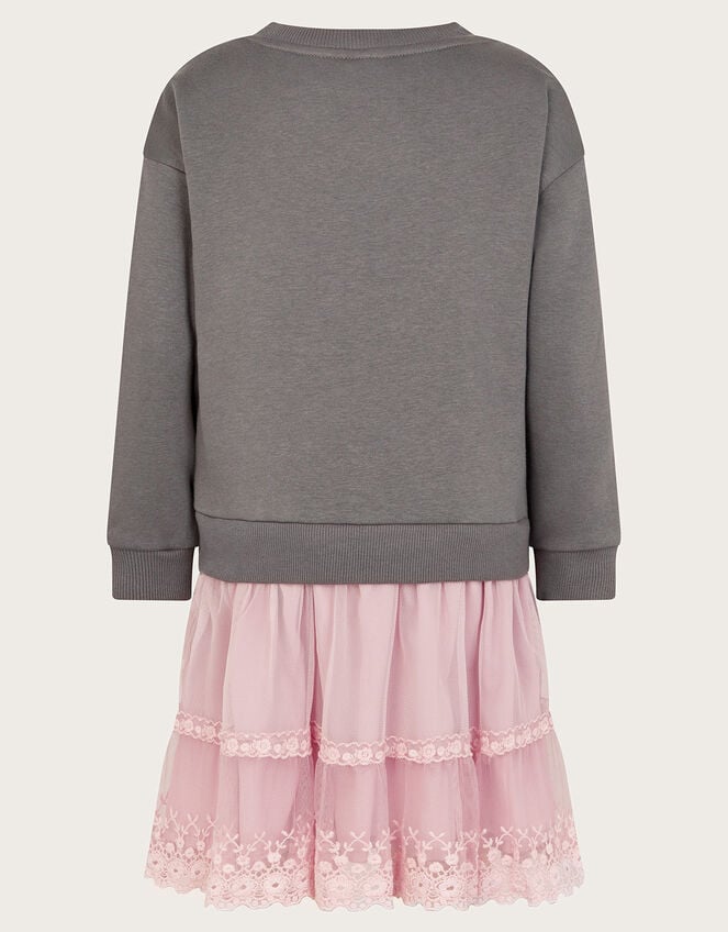 2-in-1 Swan Jumper Dress, Grey (GREY), large