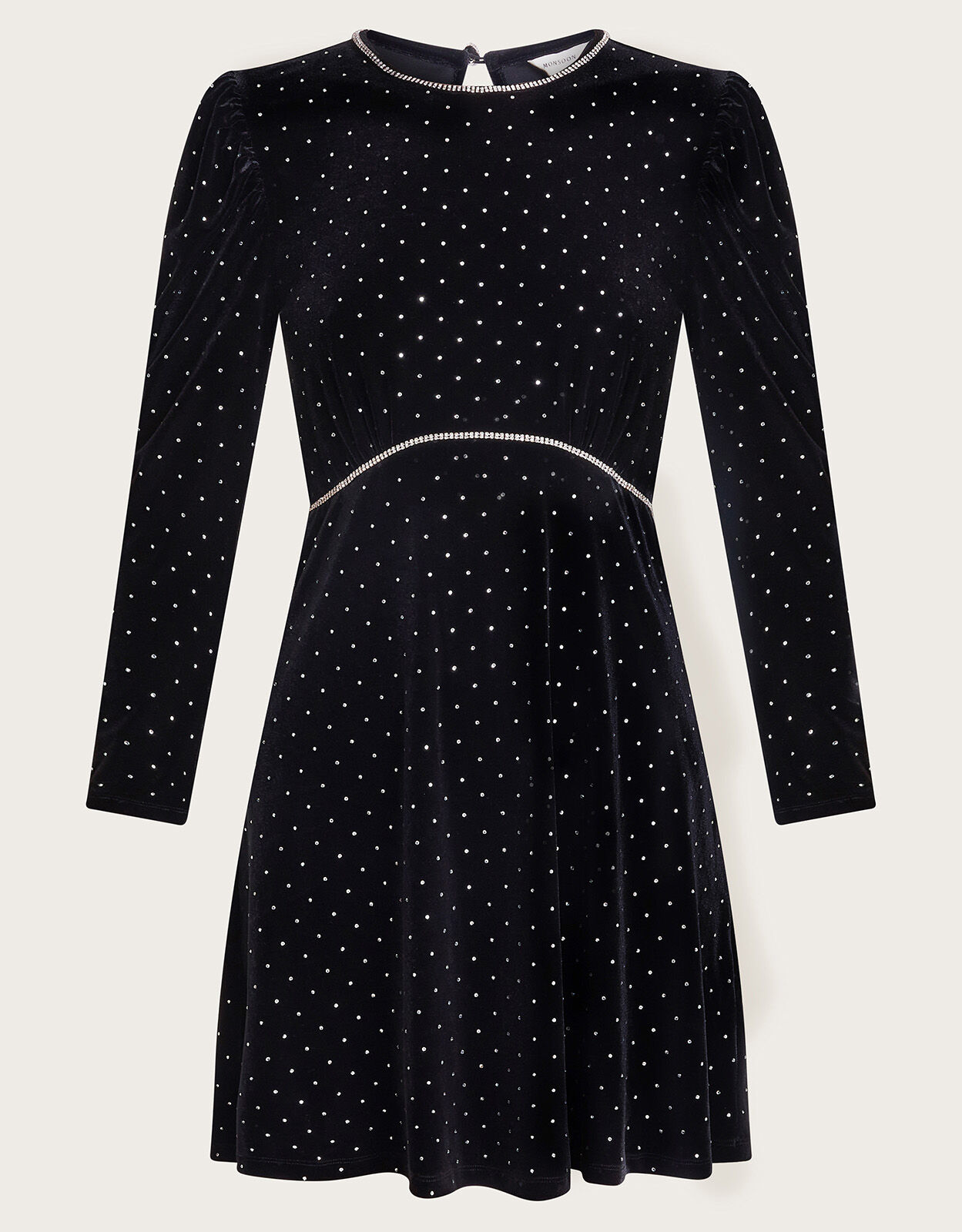 Hali Velvet Dress Black Mini Dresses Monsoon UK