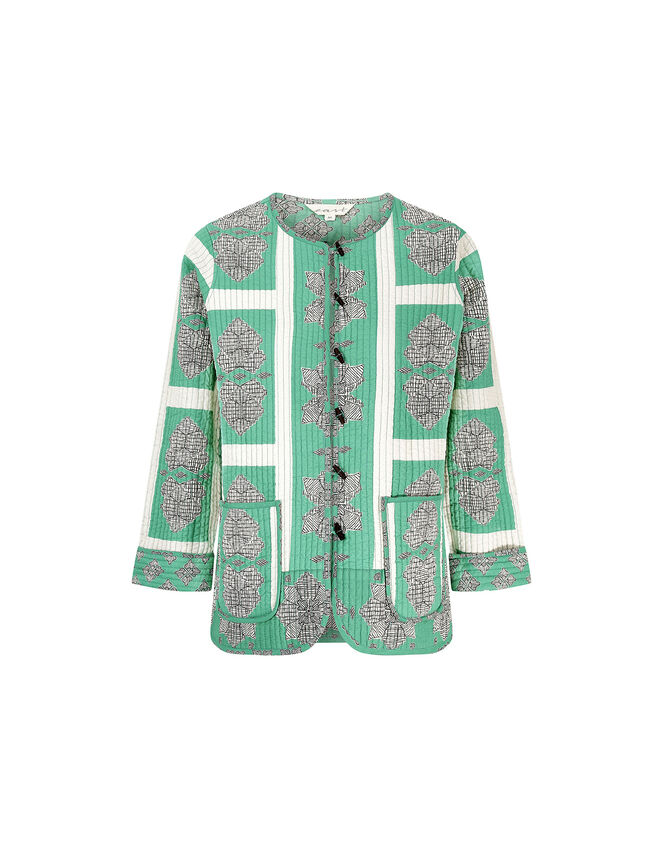 East Ula Print Quilted Jacket, Green (GREEN), large